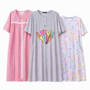 Lot 3 NEW Sleep Shirts Nightgowns Lounge House Dresses Plus Size Graphic Comfort